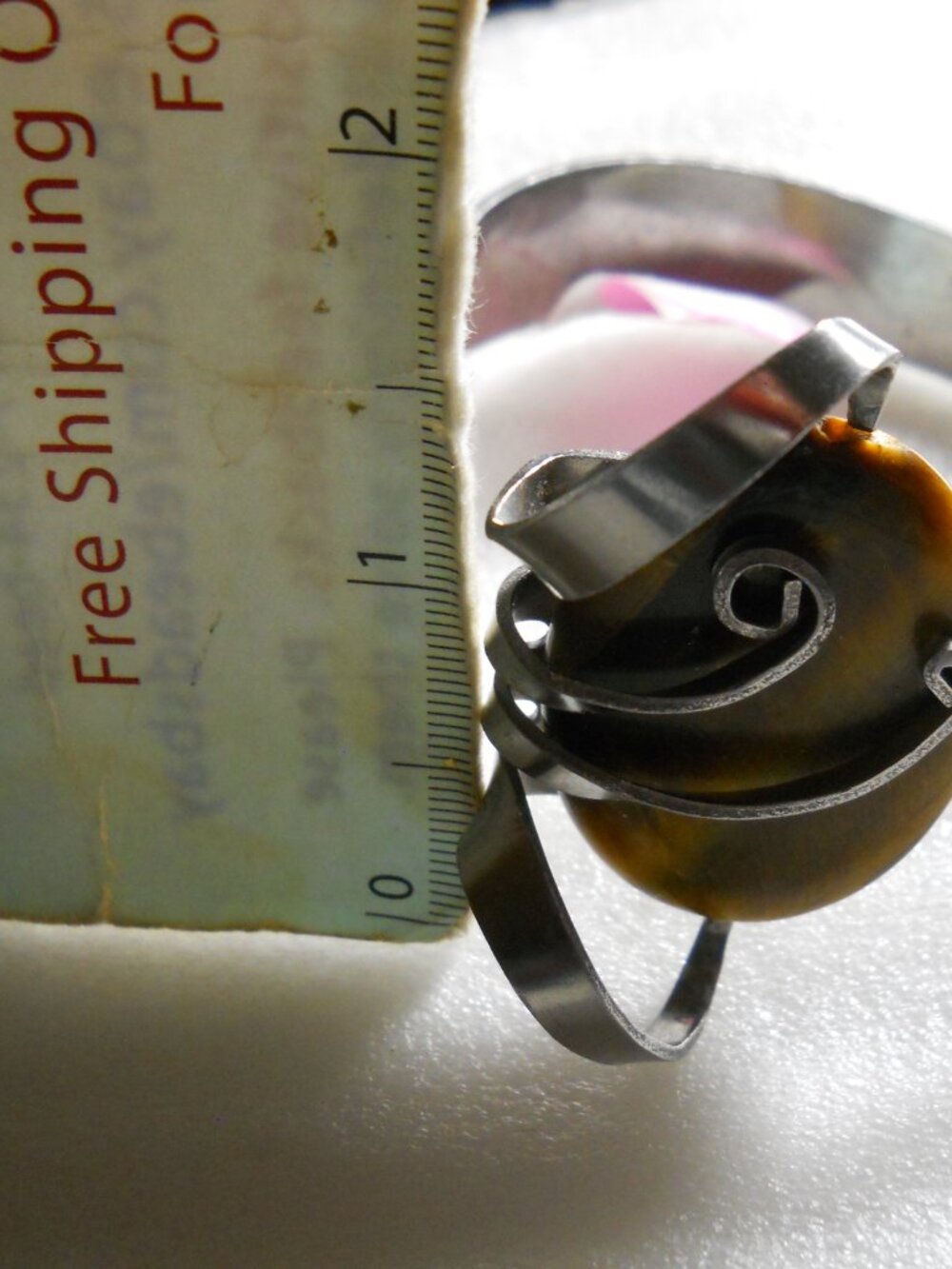 Unique Stainless Steel Tiger's Eye Cuff Bracelet  330 - Picture 7 of 8